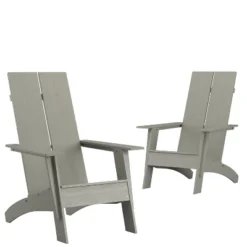 Flash Furniture Set Of 2 Sawyer Modern All-Weather Poly Resin Wood Adirondack Chairs -Flash Furniture GUEST cc12d081 3f66 4b7d ad3a 5e3b4bafc655