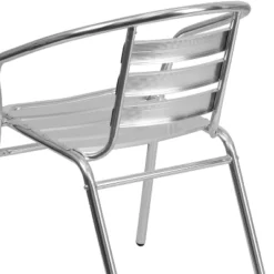 Flash Furniture Commercial Aluminum Indoor-Outdoor Restaurant Stack Chair With Triple Slat Back And Arms -Flash Furniture GUEST cc4cbcb1 a3e4 4a7d 8f06 1d7ecfc038e9