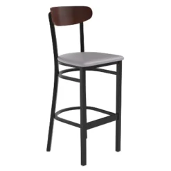 Flash Furniture Wright Commercial Grade Barstool With 500 LB. Capacity Steel Frame, Solid Wood Seat, And Boomerang Back 40 Flash Furniture Wright Commercial Grade Barstool With 500 LB. Capacity Steel Frame, Solid Wood Seat, And Boomerang Back -Flash Furniture GUEST cc6efcab c658 427d 8d1b f4d33c11251c