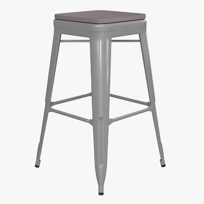 Flash Furniture Cierra Set Of 4 Commercial Grade 30" High Backless Metal Indoor Bar Height Stools With All-Weather Poly Resin Seats 13 Flash Furniture Cierra Set Of 4 Commercial Grade 30" High Backless Metal Indoor Bar Height Stools With All-Weather Poly Resin Seats - Image 11