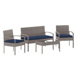 Flash Furniture Aransas Series 4 Piece Patio Set With Steel Frame And Cushions -Flash Furniture GUEST cca6b58c 7f41 4724 835a 69af31ddd34c