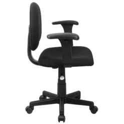 Flash Furniture Wayne Mid-Back Black Fabric Swivel Task Office Chair With Adjustable Arms -Flash Furniture GUEST ccca7afe 27f8 4127 a0a4 85cbd2fd961b