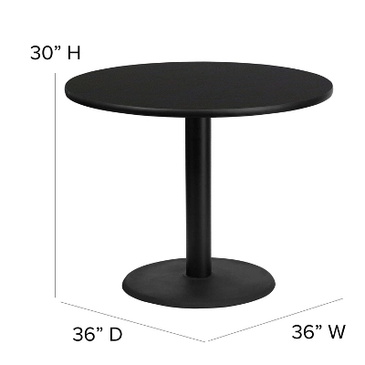 Flash Furniture 36'' Round Laminate Table Set With X-Base And 4 Trapezoidal Back Banquet Chairs 4 Flash Furniture 36'' Round Laminate Table Set With X-Base And 4 Trapezoidal Back Banquet Chairs - Image 2