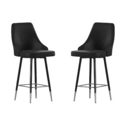 Flash Furniture Shelly Set Of 2 Commercial LeatherSoft Counter Height Bar Stools With Solid Black Metal Frames And Chrome Accented Feet And Footrests 23 Flash Furniture Shelly Set Of 2 Commercial LeatherSoft Counter Height Bar Stools With Solid Black Metal Frames And Chrome Accented Feet And Footrests -Flash Furniture GUEST cde7a8c6 0bf1 4d34 851d 161de97c8ac6