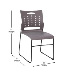 Flash Furniture 5 Pack HERCULES Series 881 Lb. Capacity Sled Base Stack Chair With Air-Vent Back -Flash Furniture GUEST ce78e8a8 da52 4833 9601 3c8c27080ed4