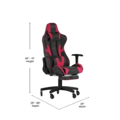 Flash Furniture X30 Gaming Chair Racing Computer Chair With Reclining Back, Slide-Out Footrest, And Transparent Roller Wheels -Flash Furniture GUEST ce8f244c 5b4c 46ff ab53 270291204e1d