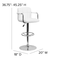 Flash Furniture Contemporary Quilted Vinyl Adjustable Height Barstool With Arms And Chrome Base -Flash Furniture GUEST ce90d23d c3bc 43c3 b43d 4f1f7de6c6fa