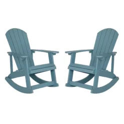 Flash Furniture Savannah All-Weather Poly Resin Wood Adirondack Rocking Chair With Rust Resistant Stainless Steel Hardware - Set Of 2 26 Flash Furniture Savannah All-Weather Poly Resin Wood Adirondack Rocking Chair With Rust Resistant Stainless Steel Hardware - Set Of 2 -Flash Furniture GUEST cf8a65d6 c56c 4737 a8c2 076b7b417d6c
