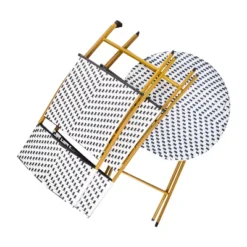 Flash Furniture Rouen Three Piece Folding French Bistro Set In PE Rattan With Metal Frames For Indoor And Outdoor Use -Flash Furniture GUEST cfb3ff7e 1e1b 440c b1c5 f1ec361496c8