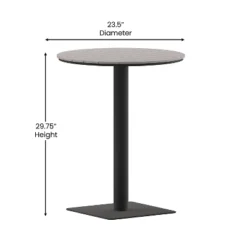 Flash Furniture Finch Commercial Grade Round 24" Table With Faux Teak Poly Slats And Steel Frame -Flash Furniture GUEST d08587e7 551a 4615 bddb f098045afba3