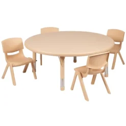 Flash Furniture 45" Round Plastic Height Adjustable Activity Table Set With 4 Chairs 17 Flash Furniture 45" Round Plastic Height Adjustable Activity Table Set With 4 Chairs -Flash Furniture GUEST d0a6d3d3 33d4 4360 b534 cb4ab114f752