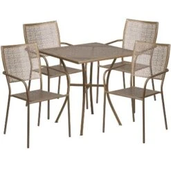 Flash Furniture Oia Commercial Grade 28" Square Indoor-Outdoor Steel Patio Table Set With 4 Square Back Chairs 17 Flash Furniture Oia Commercial Grade 28" Square Indoor-Outdoor Steel Patio Table Set With 4 Square Back Chairs -Flash Furniture GUEST d0dea26a 0008 494a 8493 8e8b268e267a