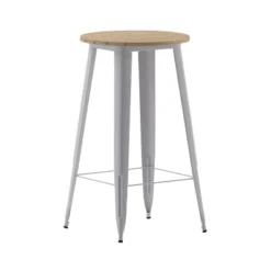 Flash Furniture Declan Commercial Indoor/Outdoor Bar Top Table, 23.75" Round All Weather Poly Resin Top With Steel Base -Flash Furniture GUEST d1a7506a 40c0 4abf 83e5 fb3cd6a65d8a