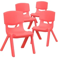 Flash Furniture 4 Pack Plastic Stackable School Chairs With 10.5" Seat Height -Flash Furniture GUEST d293547e fd56 4c08 9fa7 67ea22241612