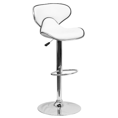 Flash Furniture Contemporary Cozy Mid-Back Vinyl Adjustable Height Barstool With Chrome Base 18 Flash Furniture Contemporary Cozy Mid-Back Vinyl Adjustable Height Barstool With Chrome Base - Image 16