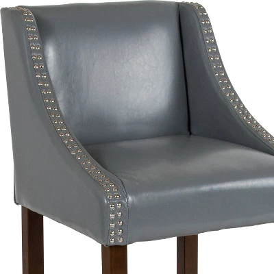 Flash Furniture Carmel Series 24" High Transitional Wood Counter Height Stool With Accent Nail Trim 6 Flash Furniture Carmel Series 24" High Transitional Wood Counter Height Stool With Accent Nail Trim - Image 4