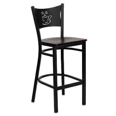 Flash Furniture Black Coffee Back Metal Restaurant Barstool 9 Flash Furniture Black Coffee Back Metal Restaurant Barstool - Image 7