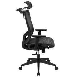 Flash Furniture Ergonomic Black Mesh Office Chair-Synchro-Tilt, Pivot Headrest, Adjustable Arms -Flash Furniture GUEST d3cf2539 60da 4429 98fa e18c0220f648