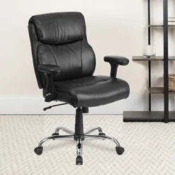 Flash Furniture 37 Flash Furniture HERCULES Series Big & Tall 400 Lb. Rated Swivel Ergonomic Task Office Chair With Clean Line Stitching And Adjustable Arms