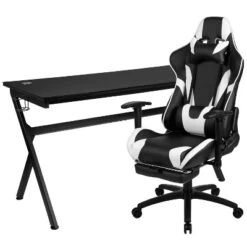 Flash Furniture Gaming Desk And Footrest Reclining Gaming Chair Set - Cup Holder/Headphone Hook/Removable Mouse Pad Top/Wire Management -Flash Furniture GUEST d417143d 9ea0 4bbc a683 6a25c31dde1d