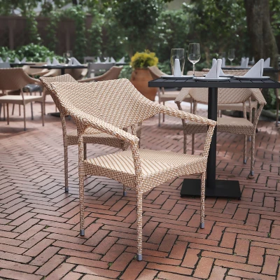 Flash Furniture Jace Commercial Grade Stacking Patio Chair, All Weather PE Rattan Wicker Patio Dining Chair 3 Flash Furniture Jace Commercial Grade Stacking Patio Chair, All Weather PE Rattan Wicker Patio Dining Chair