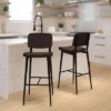 Flash Furniture Kenzie Commercial Grade Mid-Back Barstools - LeatherSoft Upholstery - Iron Frame With Integrated Footrest - Set Of 2 -Flash Furniture GUEST d50809f1 a570 400d 9677 9871ac30345d