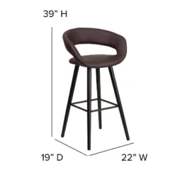 Flash Furniture Brynn Series 29'' High Contemporary Vinyl Rounded Back Barstool With Cappuccino Wood Frame 15 Flash Furniture Brynn Series 29'' High Contemporary Vinyl Rounded Back Barstool With Cappuccino Wood Frame -Flash Furniture GUEST d52f9a2b 796e 453c 8855 b1535c54e086