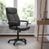 Flash Furniture Raya High Back Black LeatherSoft Executive Swivel Office Chair With Slight Mesh Accent And Arms -Flash Furniture GUEST d55e29bd 6c47 4400 9eb8 705a15ab5447