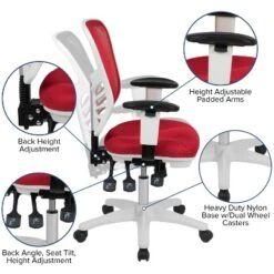Flash Furniture Mid-Back Mesh Multifunction Executive Swivel Ergonomic Office Chair With Adjustable Arms -Flash Furniture GUEST d5c95ecc 3079 4806 a7c0 57eaa18b3cbb