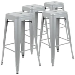Flash Furniture 30" High Metal Indoor Bar Stool - Stackable Set Of 4 -Flash Furniture GUEST d5cc582c d065 41a8 bbe0 4a6634845e7a