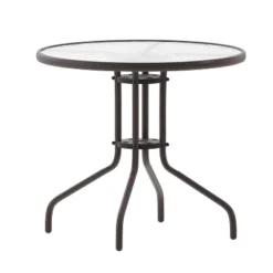 Flash Furniture Bellamy 31.5'' Round Tempered Glass Metal Table 21 Flash Furniture Bellamy 31.5'' Round Tempered Glass Metal Table -Flash Furniture GUEST d5ce2ad8 f6d7 4268 8d19 d57343569391
