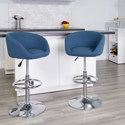 Flash Furniture Contemporary Adjustable Height Barstool With Barrel Back And Chrome Base 3 Flash Furniture Contemporary Adjustable Height Barstool With Barrel Back And Chrome Base