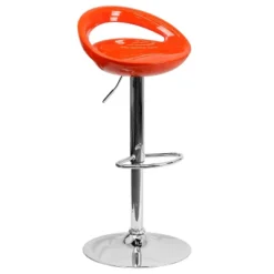 Flash Furniture Contemporary Plastic Adjustable Height Barstool With Rounded Cutout Back And Chrome Base -Flash Furniture GUEST d69fe9d5 3995 4155 9664 d57ada08edb9