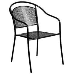 Flash Furniture Commercial Grade Indoor-Outdoor Steel Patio Arm Chair With Round Back -Flash Furniture GUEST d6d8ec30 1144 41ec 9386 feb31c456db5