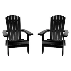 Flash Furniture Set Of 2 Charlestown All-Weather Poly Resin Folding Adirondack Chair -Flash Furniture GUEST d70143d4 1784 4645 ad4d 183ba444d608