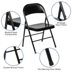 Flash Furniture 4 Pack HERCULES Series Double Braced Metal Folding Chair 16 Flash Furniture 4 Pack HERCULES Series Double Braced Metal Folding Chair -Flash Furniture GUEST d826f8d6 d307 4078 9a3e dbbbae6492b5