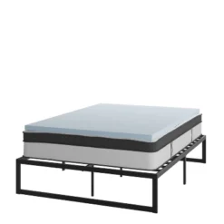 Flash Furniture 14 Inch Metal Platform Bed Frame With 12 Inch Pocket Spring Mattress In A Box And 2 Inch Cool Gel Memory Foam Topper -Flash Furniture GUEST d8b06a7b 19c8 4ba3 b201 564979119c74