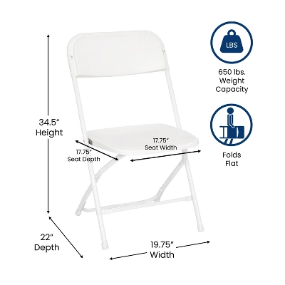 Flash Furniture Hercules™ Big And Tall Commercial Folding Chair - Extra Wide 650LB. Capacity - Durable Plastic - 4-Pack 11 Flash Furniture Hercules™ Big And Tall Commercial Folding Chair - Extra Wide 650LB. Capacity - Durable Plastic - 4-Pack - Image 9