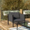 Flash Furniture Lea Indoor/Outdoor Patio Chair With Cushions - Modern Steel Framed Chair With Storage Pockets -Flash Furniture GUEST d9a1011a 4501 4dc5 8803 4324cbe779d0