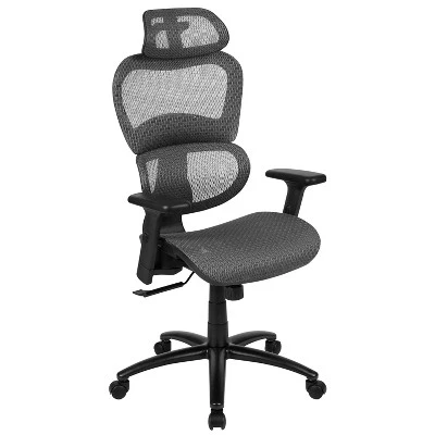 Flash Furniture Ergonomic Mesh Office Chair With 2-to-1 Synchro-Tilt, Adjustable Headrest, Lumbar Support, And Adjustable Pivot Arms 17 Flash Furniture Ergonomic Mesh Office Chair With 2-to-1 Synchro-Tilt, Adjustable Headrest, Lumbar Support, And Adjustable Pivot Arms - Image 15