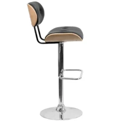 Flash Furniture Bentwood Adjustable Height Barstool With Button Tufted Vinyl Upholstery -Flash Furniture GUEST db045187 4b06 4545 a0b2 caab8aa5e8df