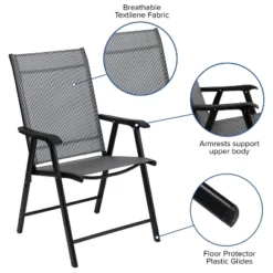 Flash Furniture Black Outdoor Folding Patio Sling Chair (2 Pack) -Flash Furniture GUEST db31532f f081 4930 8c12 3bd13c44a31a