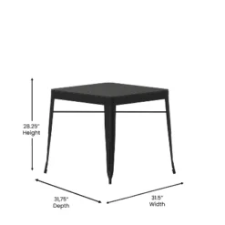 Flash Furniture All-Weather Resin Top Square Table & 4 Metal Chairs With Poly Resin Seats-Black 19 Flash Furniture All-Weather Resin Top Square Table & 4 Metal Chairs With Poly Resin Seats-Black -Flash Furniture GUEST db5be8f4 5b70 4dd0 b183 86e4e46fa520 1