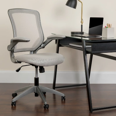 Flash Furniture Mid-Back Mesh Swivel Ergonomic Task Office Chair With Gray Frame And Flip-Up Arms 3 Flash Furniture Mid-Back Mesh Swivel Ergonomic Task Office Chair With Gray Frame And Flip-Up Arms