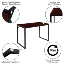 Flash Furniture Tiverton Industrial Modern Desk - Commercial Grade Office Computer Desk And Home Office Desk - 47" Long -Flash Furniture GUEST dbf7d52a 1264 40f8 b08e 659ea21db6f1