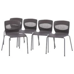 Flash Furniture HERCULES Series Set Of 5 Commercial Grade 770 Lb. Capacity Ergonomic Stack Chair With Lumbar Support And Steel Frame -Flash Furniture GUEST dc821c1c c072 497b 8ad6 d4369feb8d5c