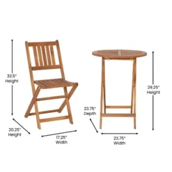 Flash Furniture Indoor/Outdoor Acacia Wood Folding Table And 2 Chair Bistro Set In Natural -Flash Furniture GUEST dccd9de7 a1bc 4417 aa17 2755faf1d27a