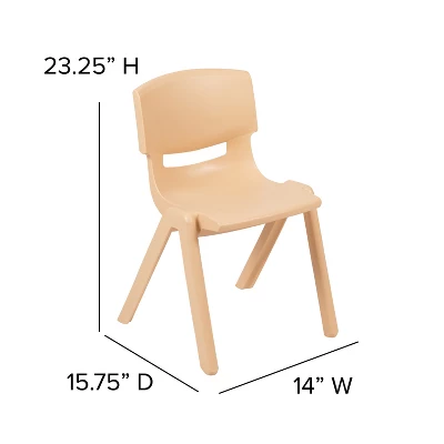Flash Furniture 2 Pack Plastic Stackable School Chair With 13.25" Seat Height 6 Flash Furniture 2 Pack Plastic Stackable School Chair With 13.25" Seat Height - Image 4