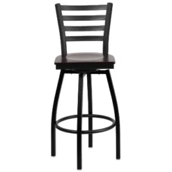 Flash Furniture Black Ladder Back Swivel Metal Barstool -Flash Furniture GUEST dd0048c8 0d20 4fed 9757 8babeaab40f7