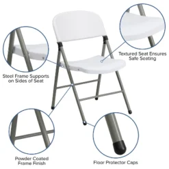 Flash Furniture HERCULES Series White Plastic Folding Chairs | Set Of 2 Lightweight Folding Chairs With Gray Frame 14 Flash Furniture HERCULES Series White Plastic Folding Chairs | Set Of 2 Lightweight Folding Chairs With Gray Frame -Flash Furniture GUEST dd4c808a faf9 439f 8980 9d4fea43f4aa